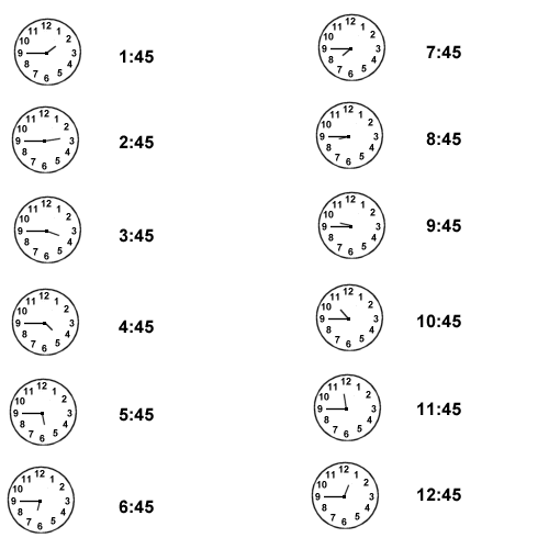 Time Clock What is Quarter To? Free Printable Worksheets on Math and